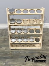 Load image into Gallery viewer, Wall Mounted Mason Jar Holder - 20 Count - Craft Room Storage - Organizer