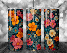Load image into Gallery viewer, Flower Pattern | 20oz Sublimation Tumbler | 9.3 x 8.2” Straight Skinny Tumbler Wrap | PNG Digital Download | Sublimation