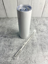 Load image into Gallery viewer, CLEARANCE - 20 Oz Sublimation Tumbler Blank Skinny Straight Stainless Steel Double Wall With Lid And Straw 20 oz