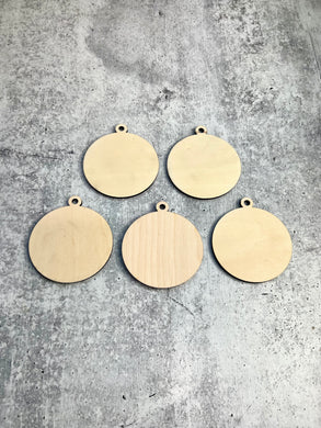 CLEARANCE - Set of 5 Ornaments - Unfinished wood blank | Christmas | Winter | DIY | Craft Blank