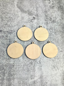 CLEARANCE - Set of 5 Ornaments - Unfinished wood blank | Christmas | Winter | DIY | Craft Blank