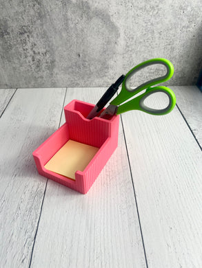 3D Printed Sticky Note / Pen Organizer - Desk Organizer - Pink