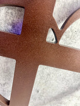 Load image into Gallery viewer, Painted Wooden Heart with Cross Cut Out - 12” | Home Decor | Wall Art | Wood Cut Out |