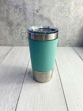 Load image into Gallery viewer, CLEARANCE - Stainless Steel Tumbler - Teal Leatherette - 20 oz