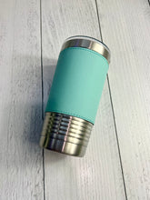 Load image into Gallery viewer, CLEARANCE - Stainless Steel Tumbler - Teal Leatherette - 20 oz