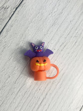Load image into Gallery viewer, Cute Straw Topper - 8-10MM Straws - Cute Straw Toppers - Bat and Pumpkin - Halloween