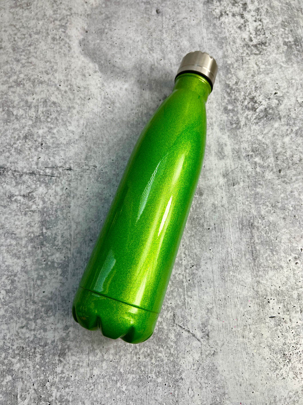 CLEARANCE - Green Powder Coated Stainless Steel water bottle, 17 oz