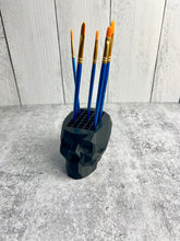 Load image into Gallery viewer, 3D Printed Skull Pen / Paint Brush Holder