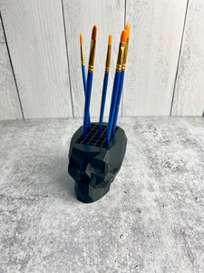 3D Printed Skull Pen / Paint Brush Holder