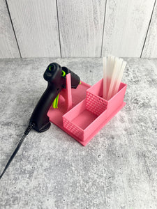 Small / Mini Glue Gun Holder - Pink Glitter