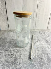 Load image into Gallery viewer, Christmas Cups 24 oz Christmas Mason Jars with Lid and Straw - Christmas Tumbler - Snowman