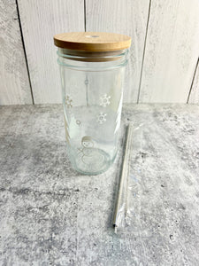 Christmas Cups 24 oz Christmas Mason Jars with Lid and Straw - Christmas Tumbler - Snowman