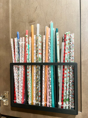 3D Printed Straw Organizer - Straw Holder - Kitchen Organizer -- Black