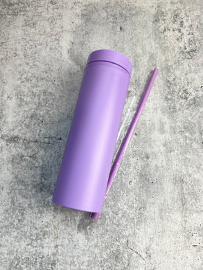 CLEARANCE - Purple 16oz Double Wall Acrylic Tumbler, Tall Matte Skinny Tumblers - Tumbler Blank