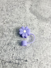 Load image into Gallery viewer, Cute Straw Topper - 8-10MM Straws - Cute Straw Toppers - Purple Flower