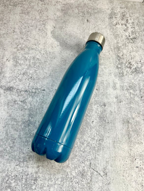 CLEARANCE - Stainless Steel water bottle, 17 oz - Powder Coated - Blue