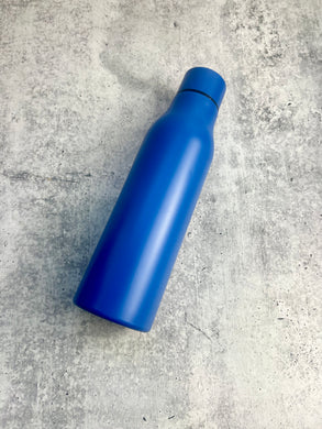 CLEARANCE - Stainless Steel water bottle, 20 oz - Blue - Powder Coated