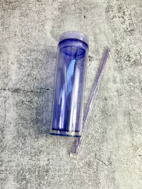 CLEARANCE - 16oz Double Wall Acrylic Tumbler, Skinny Tumblers - Tumbler Blank - Lilac