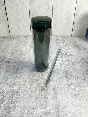 CLEARANCE - 16oz Double Wall Acrylic Tumbler, Skinny Tumblers - Tumbler Blank - Smoke