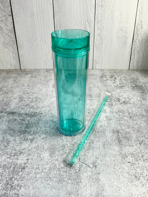 CLEARANCE - 16oz Double Wall Acrylic Tumbler, Skinny Tumblers - Tumbler Blank -