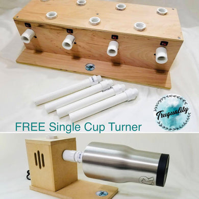Four Cup Turner with Drying Rack and Cooling Fan - 5-6 rpm motors << Free single cup turner >>