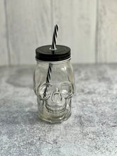 Load image into Gallery viewer, Clearance - Skull Mason Jar Glass Tumbler - 16 oz