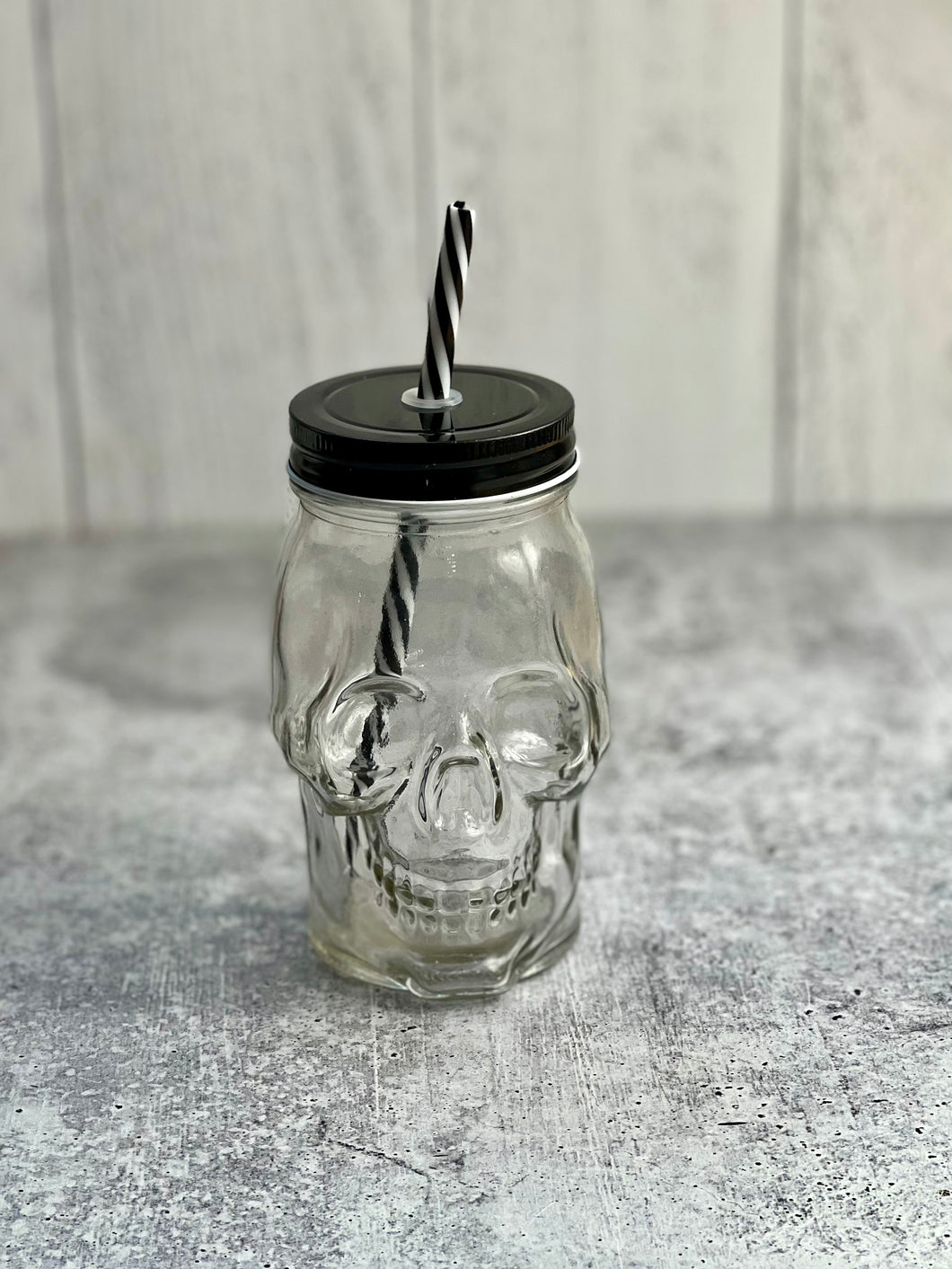 Clearance - Skull Mason Jar Glass Tumbler - 16 oz