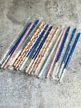 Load image into Gallery viewer, CLEARANCE - 17 - Christmas Print Reusable Plastic Straws - 9&quot; Long