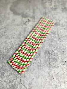 8 - Christmas - Reusable Plastic Straws - 9" Long