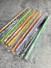 Load image into Gallery viewer, 10 - Assorted Print Reusable Plastic Straws - 9&quot; Long