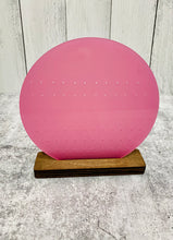 Load image into Gallery viewer, Earring Display - Pink Acrylic |  Wood Base