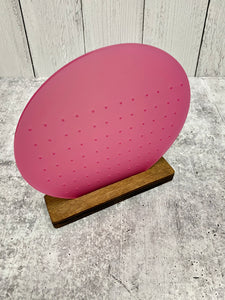 Earring Display - Pink Acrylic |  Wood Base