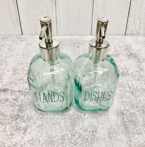 Set of 2 Soap Dispenser - Hands / Dishes - Decor | Kitchen | Farmhouse