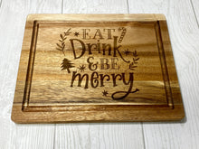 Load image into Gallery viewer, Acacia wood 5 piece cheese set - Laser engraved - Christmas