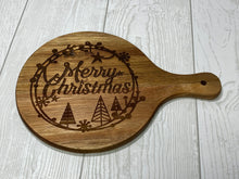 Load image into Gallery viewer, Acacia wood 4 piece cheese set - Laser engraved - Merry Christmas
