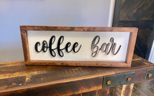 Load image into Gallery viewer, Coffee Bar Wood Sign - Home Decor Sign | Wall Art Decor | Wall Art Sign | | Wood Cut Out | Rustic | Farmhouse