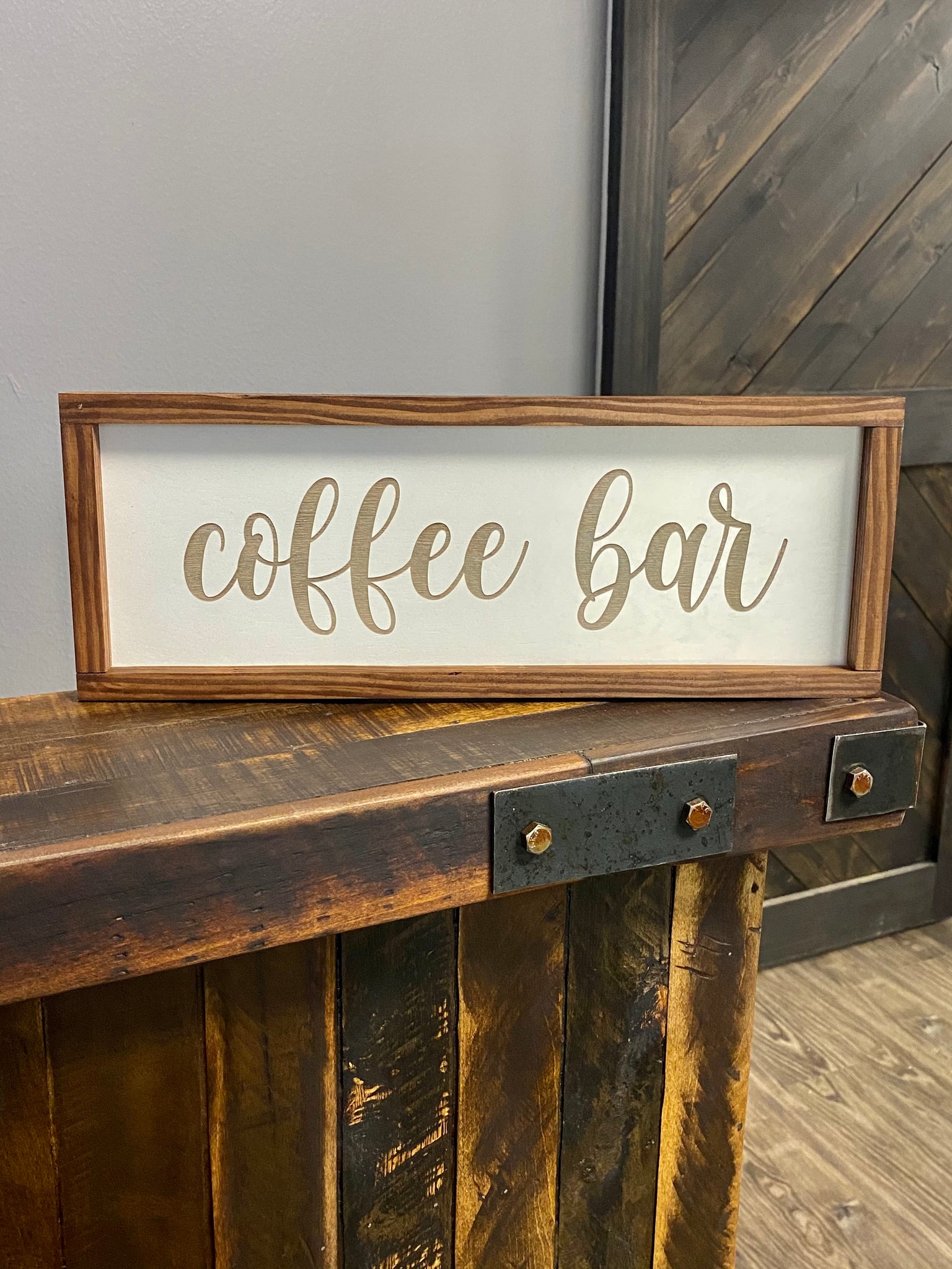  Artsy Woodsy Custom Coffee Bar Wood Sign (Not Carved