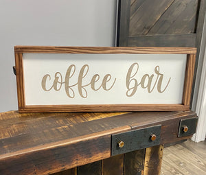 Coffee Bar Wood Sign - Home Decor Sign | Wall Art Decor | Wall Art Sign | | Wood Cut Out | Rustic | Farmhouse
