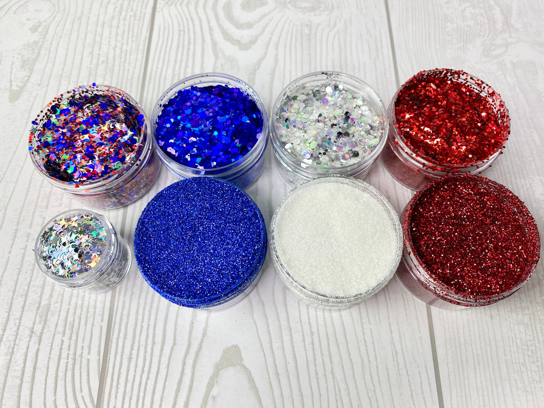 4th of July Theme Glitter Set - Patriotic | Polyester