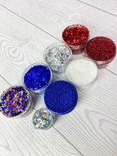 Load image into Gallery viewer, 4th of July Theme Glitter Set - Patriotic | Polyester