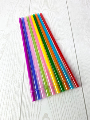 10 - Reusable Plastic Straws - 10.25