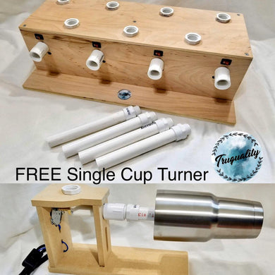 Four Cup Turner with Drying Rack and Cooling Fan - 2.5-3 rpm motors << Free single cup turner >>