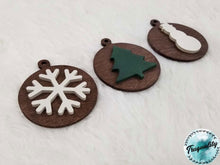 Load image into Gallery viewer, Set of 3 Simple, Rustic Christmas Ornament - Farmhouse | Decor | Christmas |