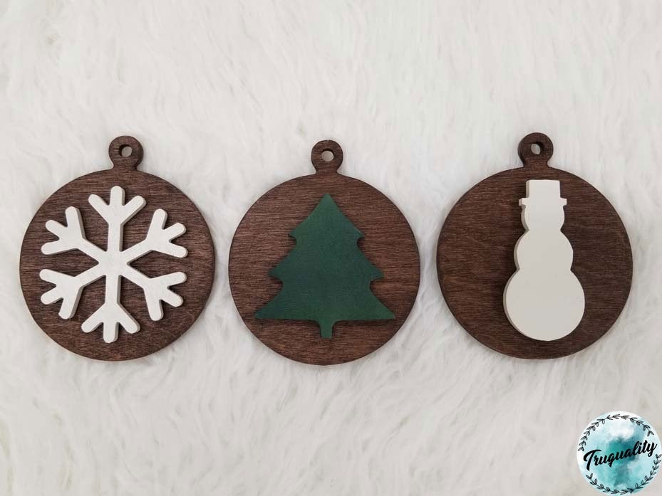 Limited Time Price - Set of 3 Simple, Rustic Christmas Ornament - Farmhouse | Decor | Christmas |