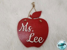 Load image into Gallery viewer, Simple, Rustic Teacher Gift - Apple Name Sign - Farmhouse | Decor | Personalized Gift |