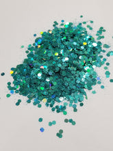 Load image into Gallery viewer, Gypsy Teal Custom Glitter Mix - Available in 1,2, or 4 oz - Polyester, Solvent Resistant
