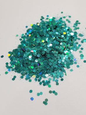 Gypsy Teal Custom Glitter Mix - Available in 1,2, or 4 oz - Polyester, Solvent Resistant