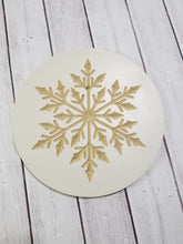Load image into Gallery viewer, 12&quot; Round Snowflake Christmas Wood Sign - Home Decor Sign | Wall Art Decor | Wall Art Sign | | Wood Cut Out |
