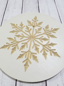 12" Round Snowflake Christmas Wood Sign - Home Decor Sign | Wall Art Decor | Wall Art Sign | | Wood Cut Out |